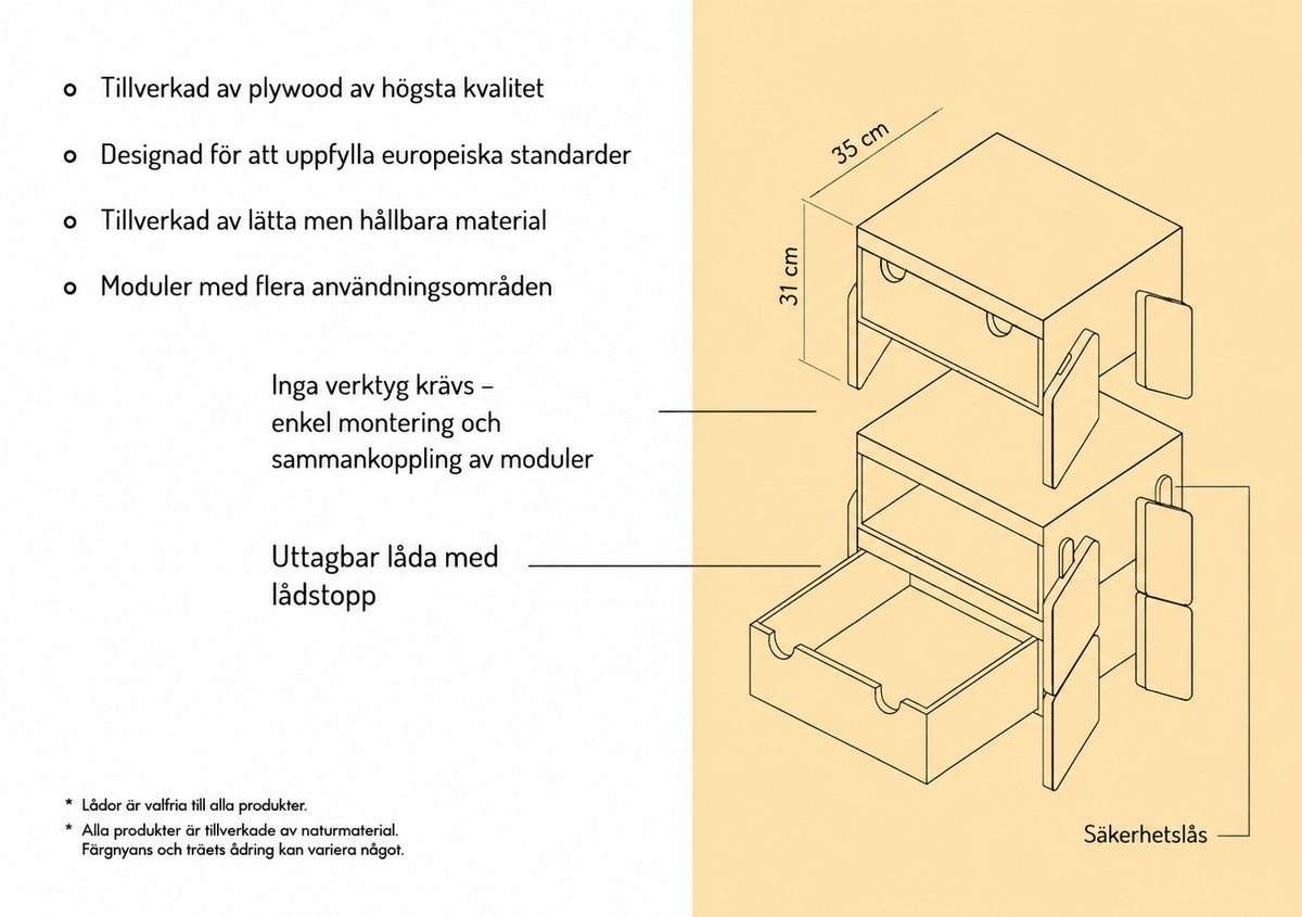 NINO 1 – Funktionella barnmöbler med färgglada detaljer
